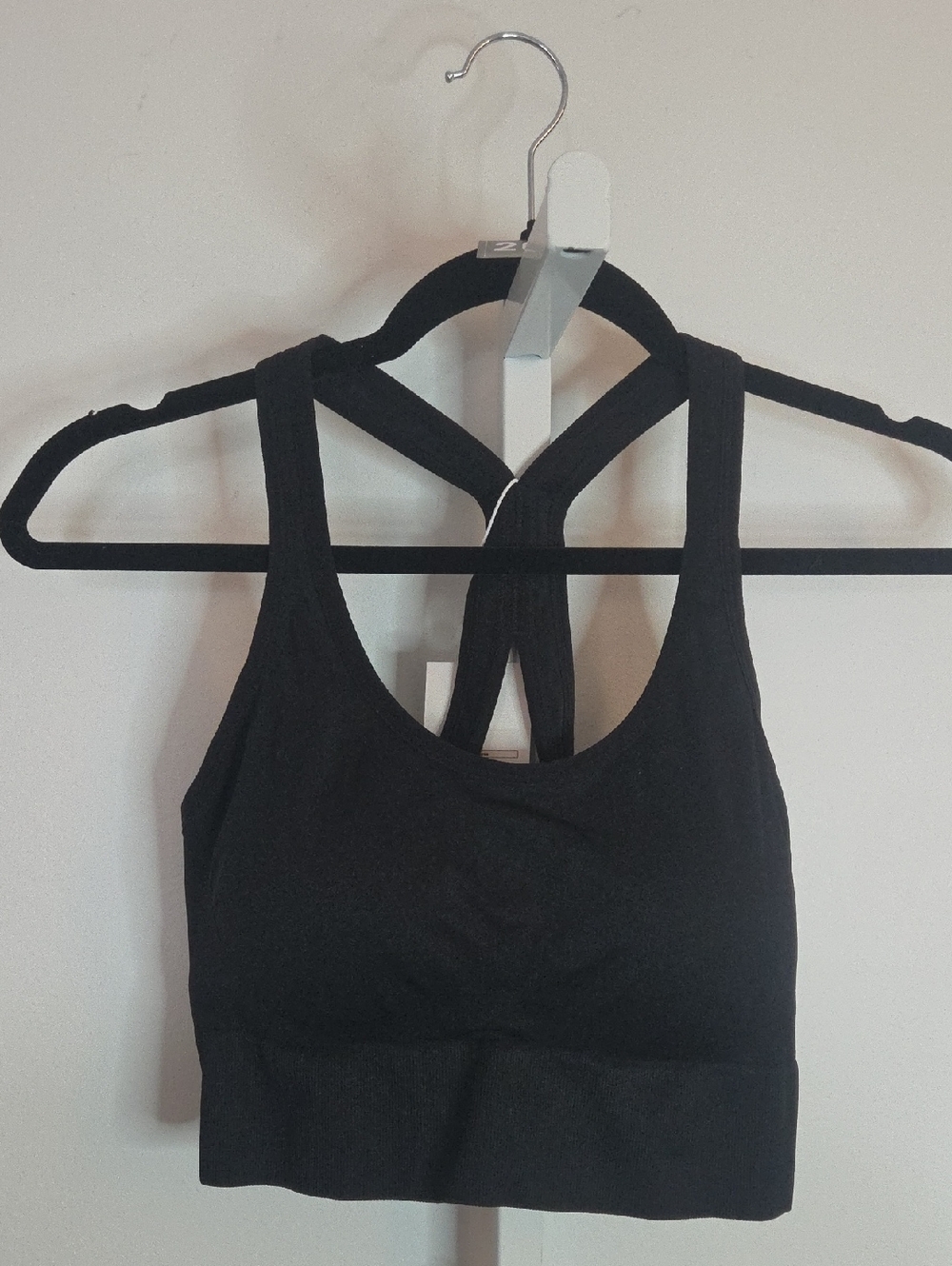 Halara Black Seamless Flow Sports Bra XL NWT Strappy Back